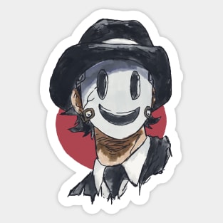 High rise invasion Mr Sniper mask in a watercolor art design Sticker